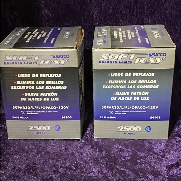 Lot of (2) SATCO Soft Ray frosted Halogen Lamps, 50W, Medium Base, Glare Free - Picture 4 of 10